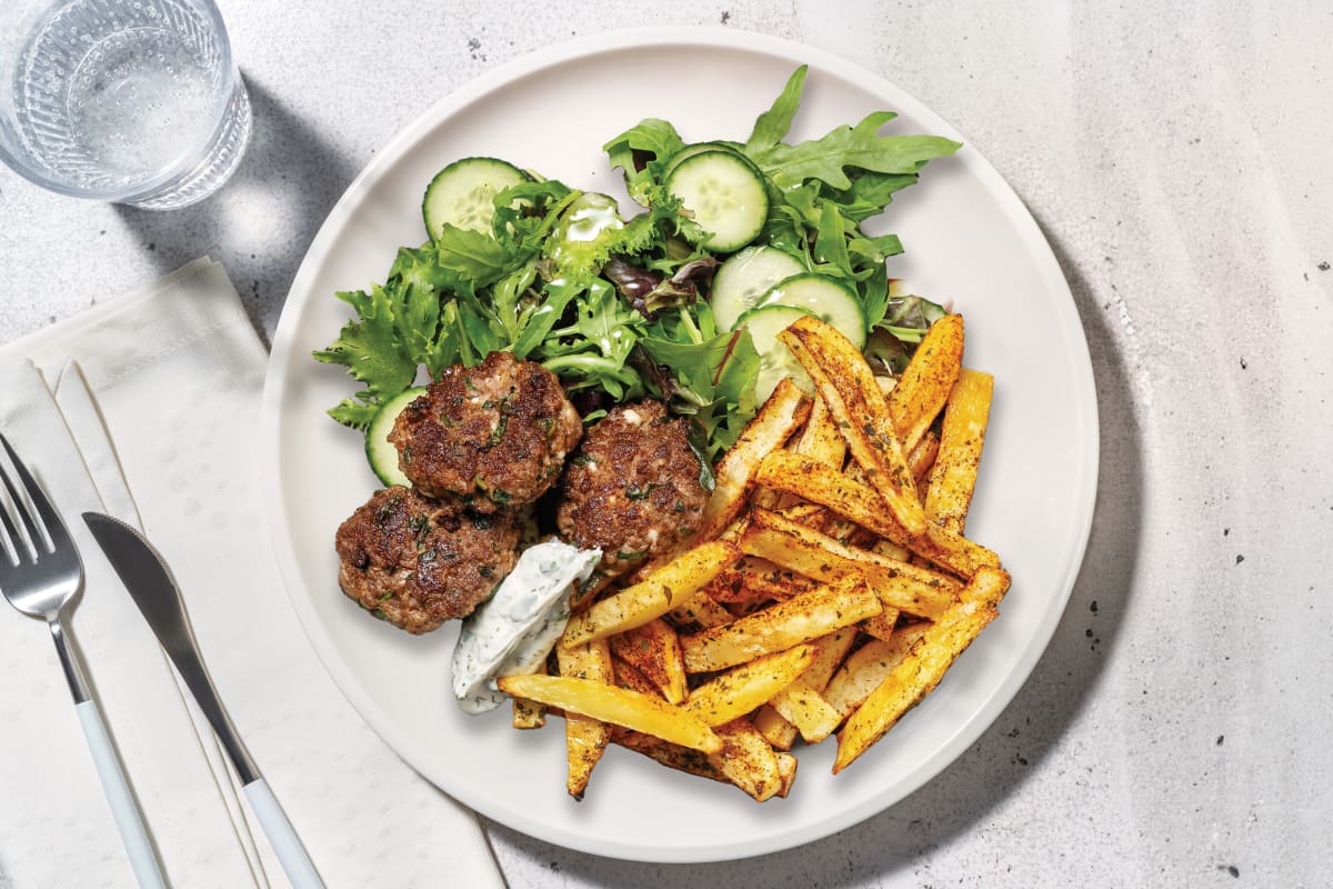 Greek-Style Beef, Spinach & Fetta Rissoles