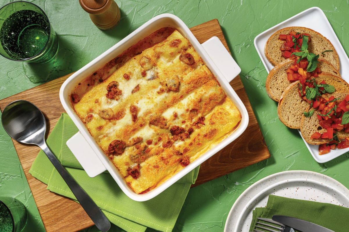 Baked Pork & Mushroom Cannelloni