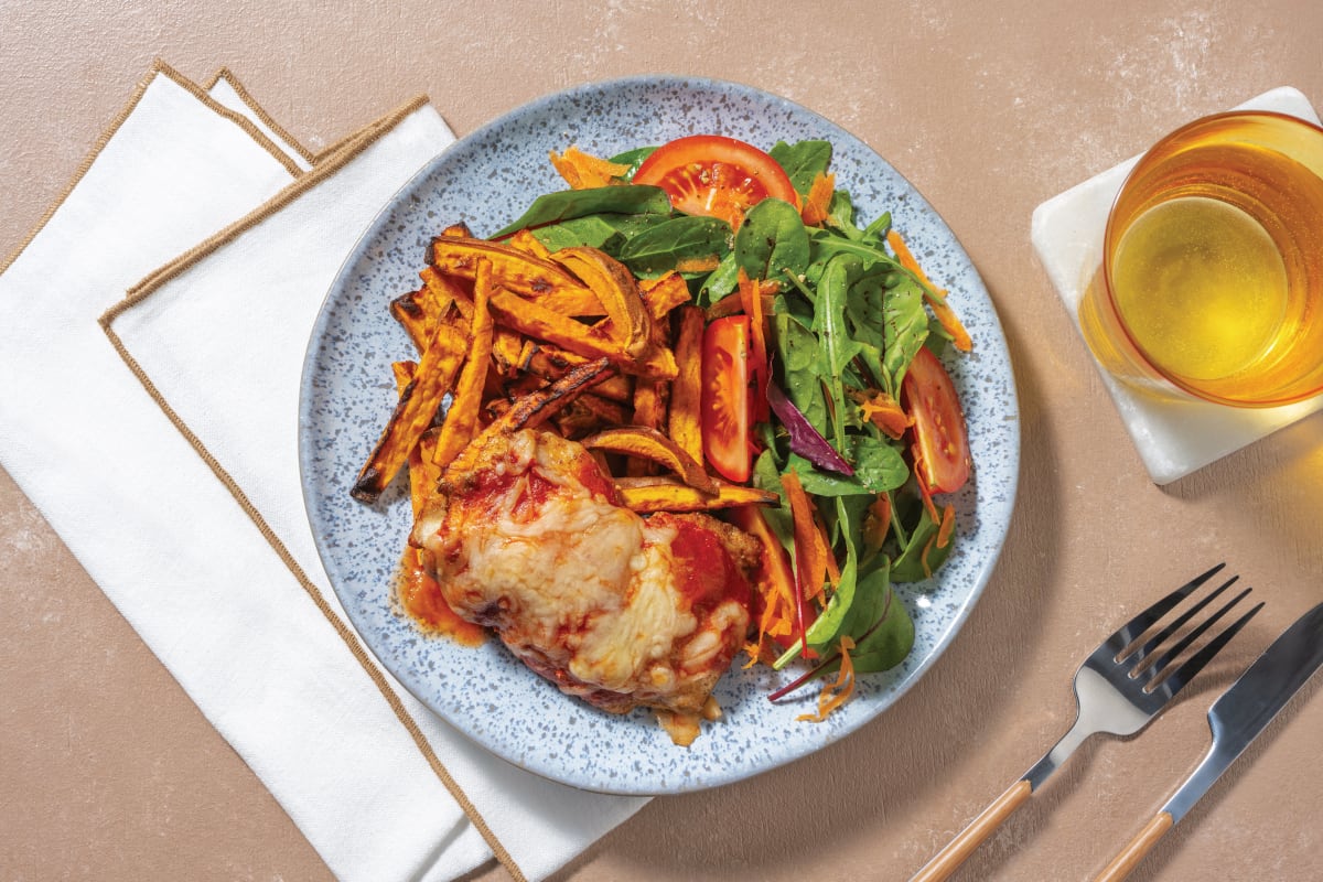 Cheesy Texan Chicken & Sweet Potato Fries