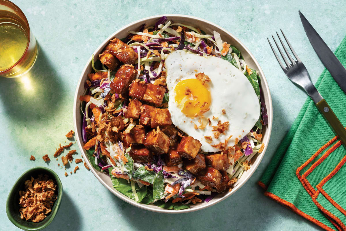 Sticky Plum Sauce Tofu Slaw Bowl