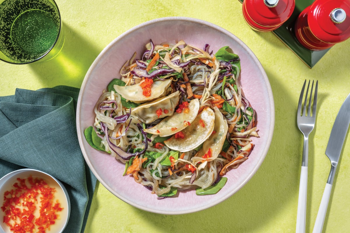 Double Chicken Gyoza & Sesame Konjac Noodle Salad