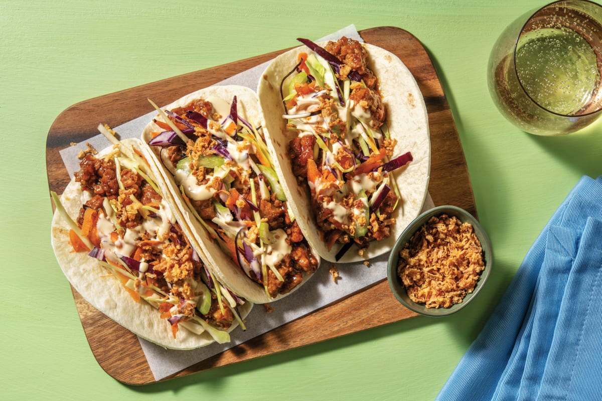 Teriyaki Pork & Celery Slaw Tacos