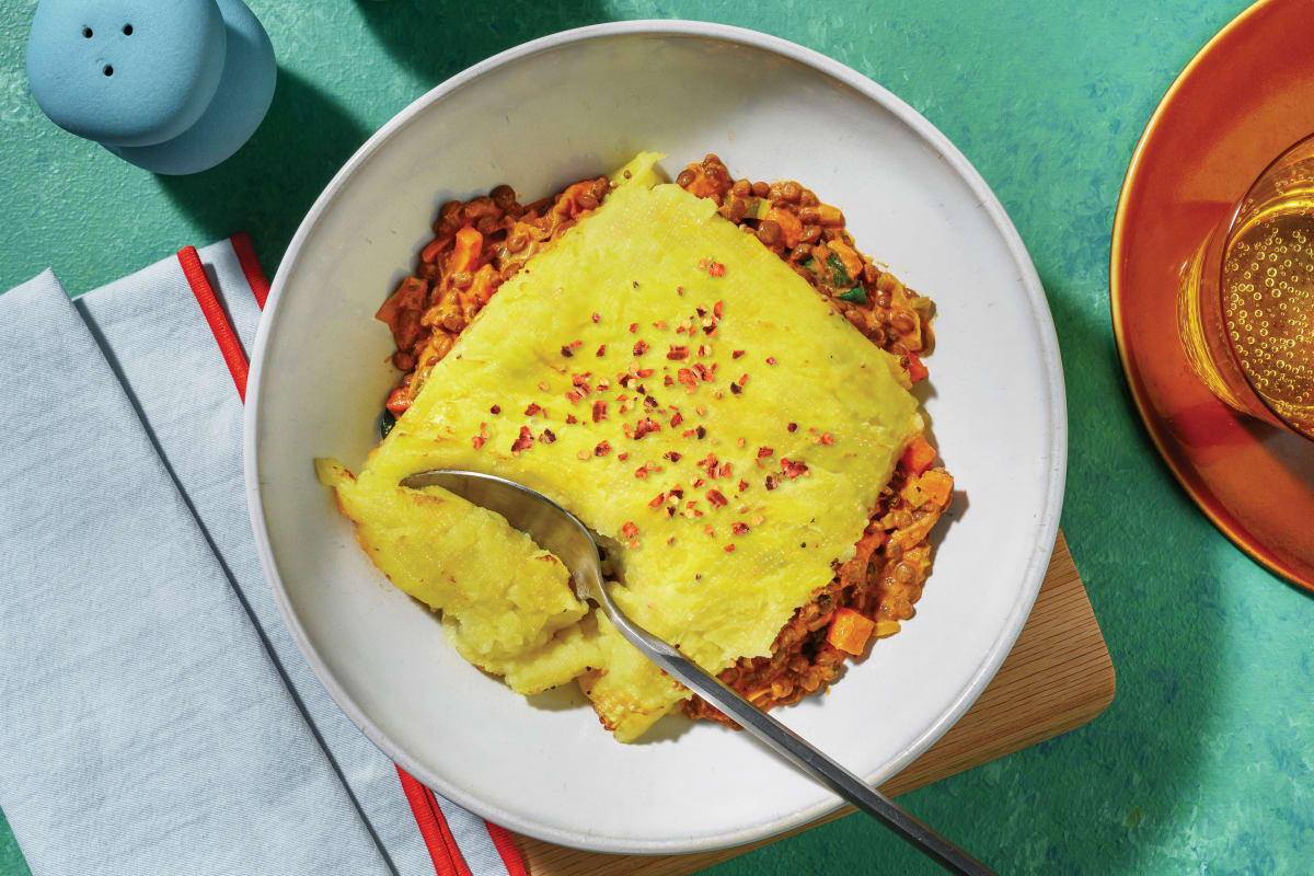 Indian-Style Lentil & Veggie Curry Pie