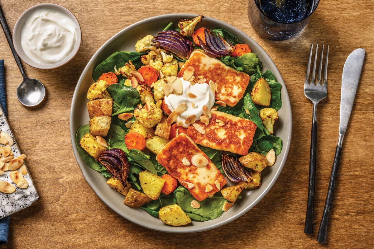 Honey Haloumi & Roast Veggie Salad