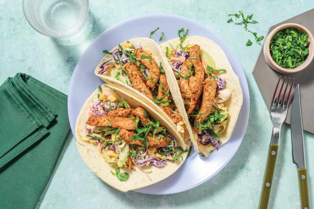 Double Jerk-Spiced Pork & Slaw Tacos