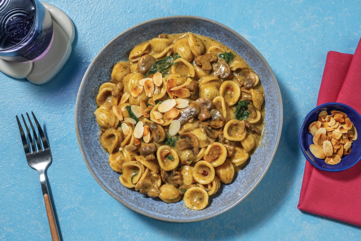 One-Pot Basil Pesto & Mushroom Pasta