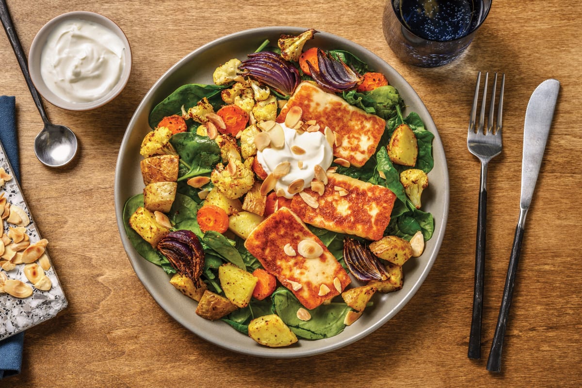 Honey Haloumi & Roast Veggie Salad