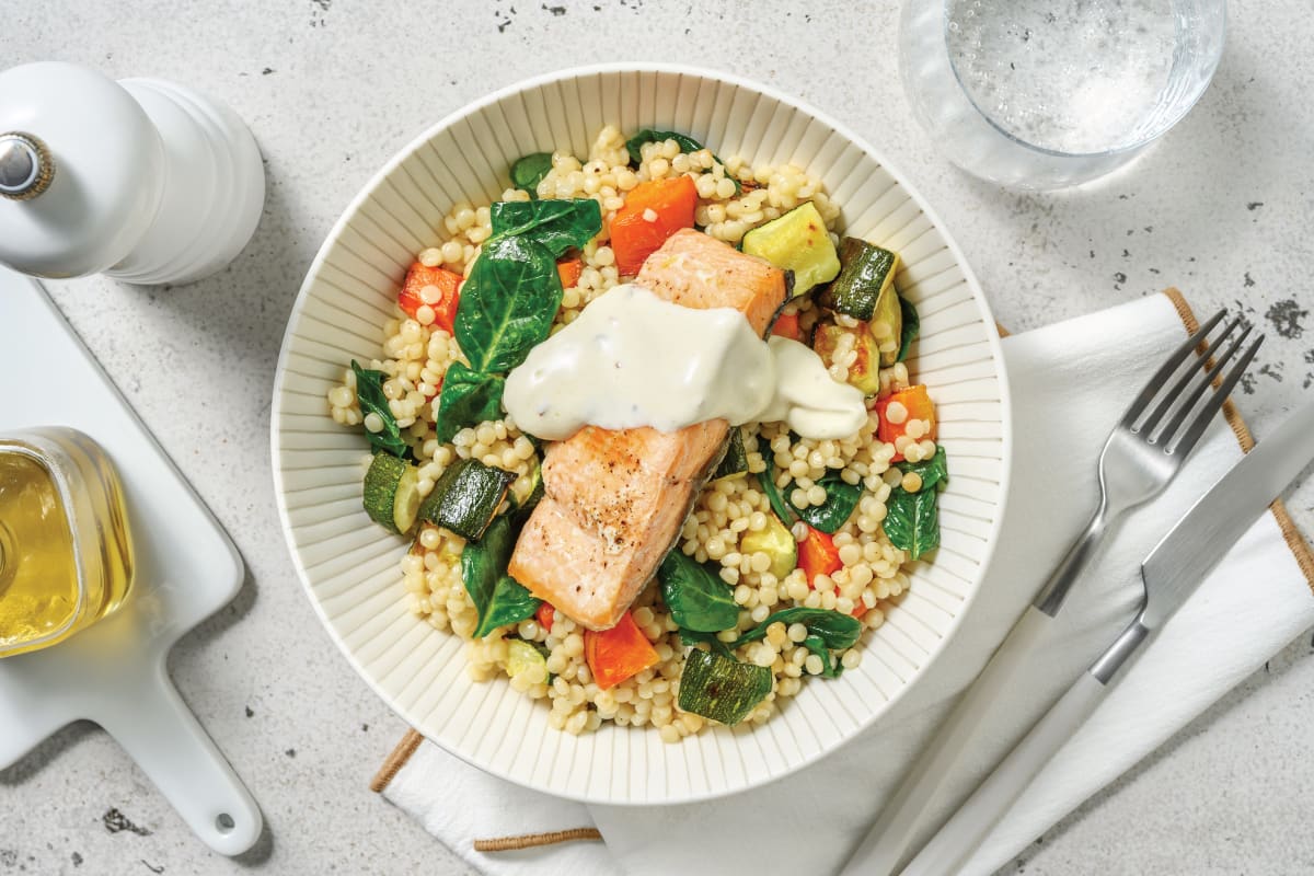 Baked Salmon & Pearl Couscous