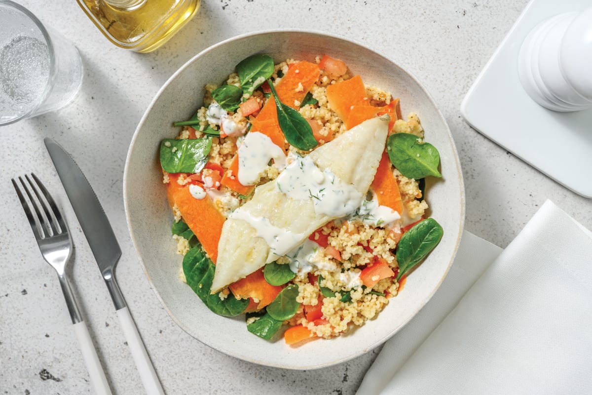 Quick Double Barramundi & Zesty Couscous