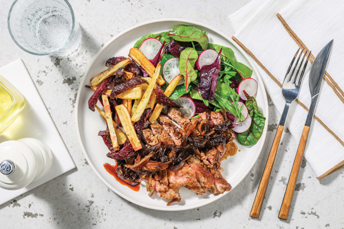 Double Herby Seared Steak & Veggie Fries