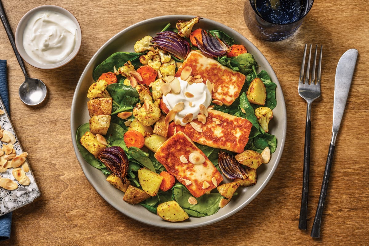 Double Honey Haloumi & Roast Veggie Salad