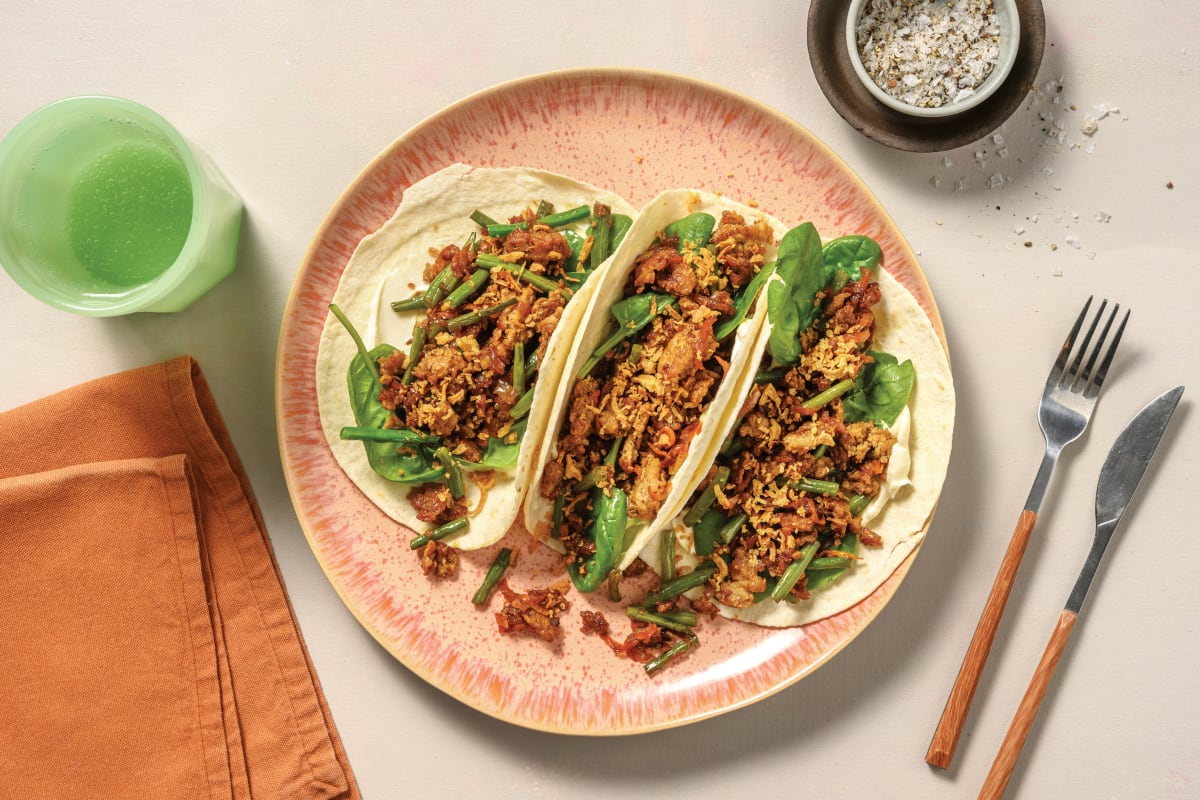 Quick Sweet-Soy Caramelised Pork Tacos