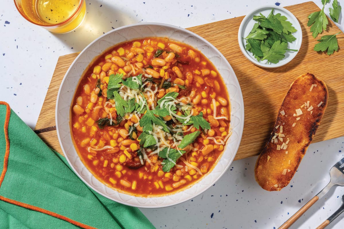 One-Pot American Cannellini Bean & Veggie Chilli