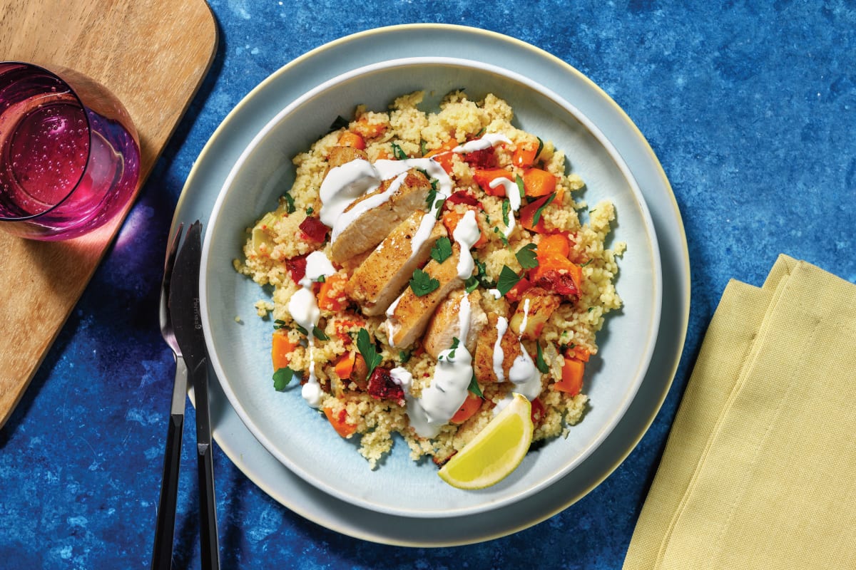 Honey-Glazed Chicken & Roast Veggie Couscous