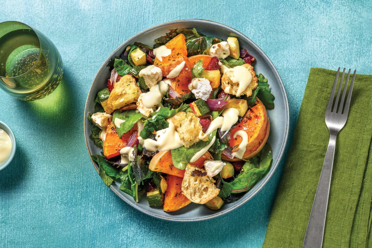 Roast Pumpkin & Goat Cheese Chicken Salad