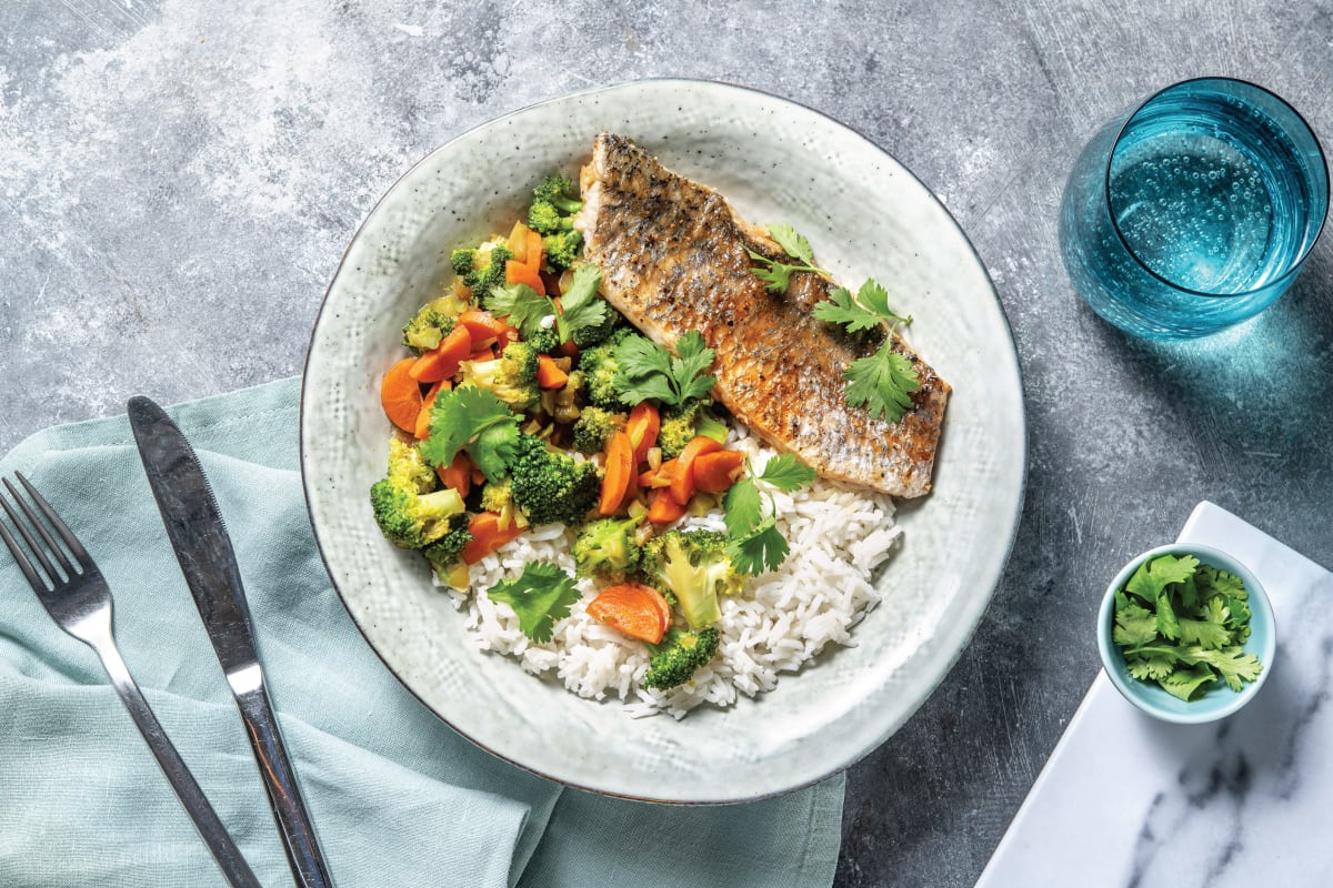 Soy-Ginger Barramundi & Garlic Rice