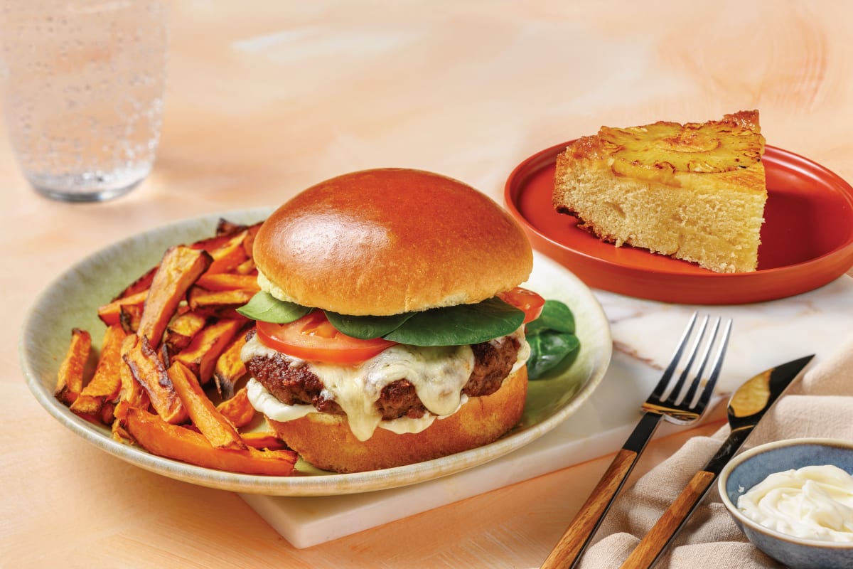 Easy BBQ Pork Cheese Burger for Dinner