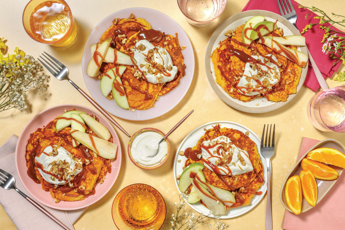 Carrot Cake Pancakes & Cream Cheese Topping