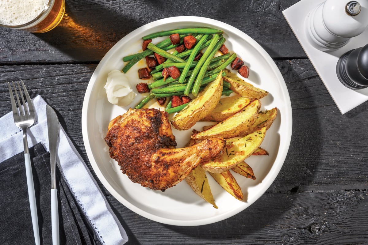 Roast Chicken Dinner & Rosemary Wedges