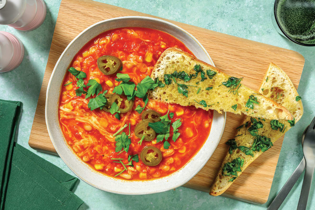 One-Pot BBQ Baked Chorizo Beans & Baby Spinach 