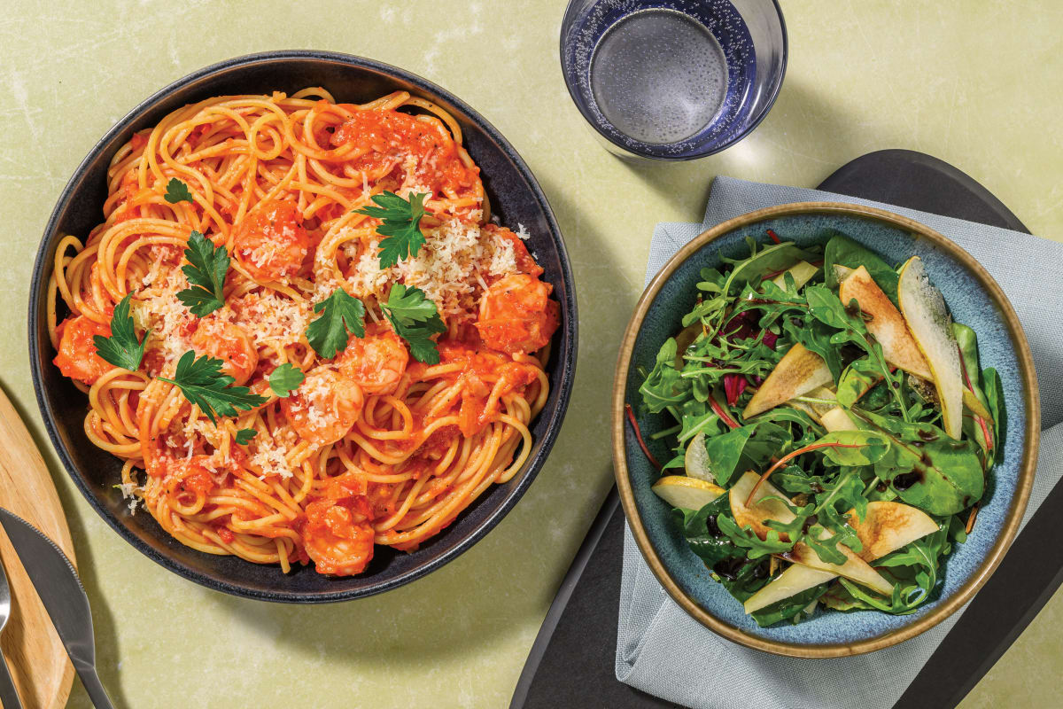 Quick Prawn & Spaghetti Arrabbiata