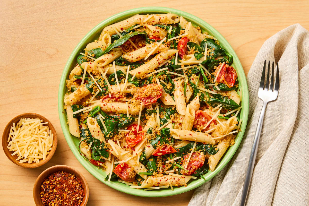 Penne with Spinach & Tomatoes