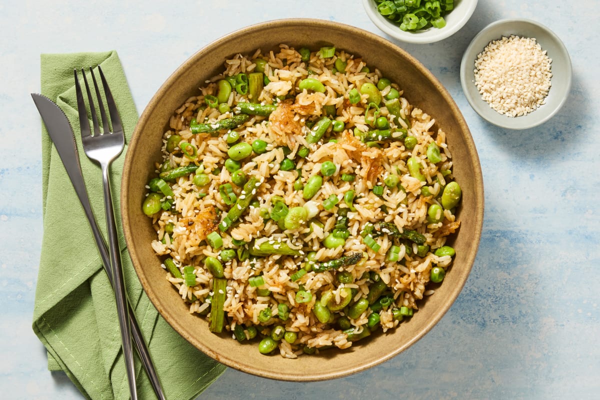 Vegan Asparagus & Edamame Fried Rice