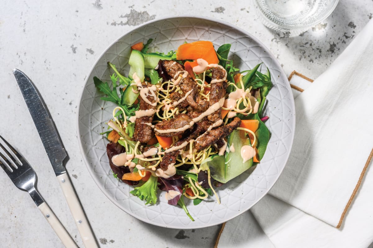 Double Asian Beef & Crunchy Fried Noodle Salad