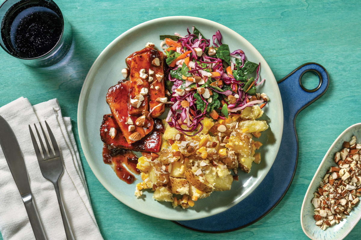 Double BBQ Cherry-Glazed Haloumi & Slaw