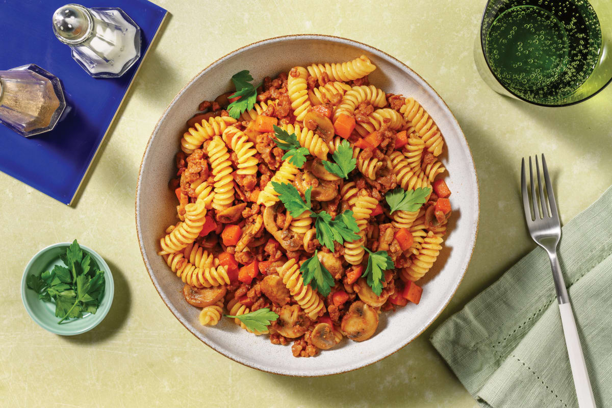 Beef Mince & Mushroom Fusilli