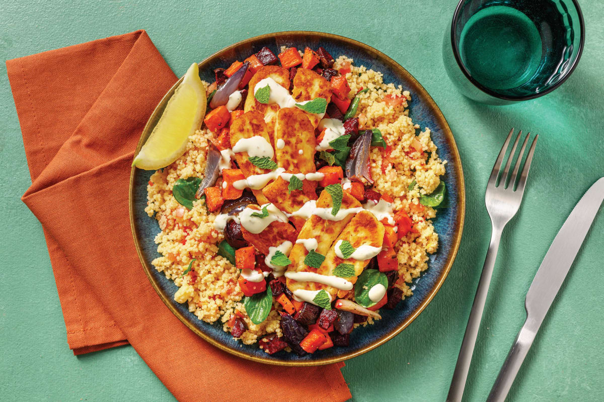 Glazed Haloumi & Moroccan Spiced Couscous