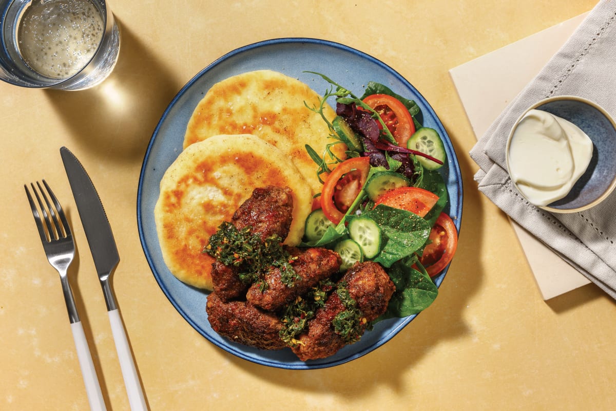 Pork Koftas & Homemade Yoghurt Flatbreads