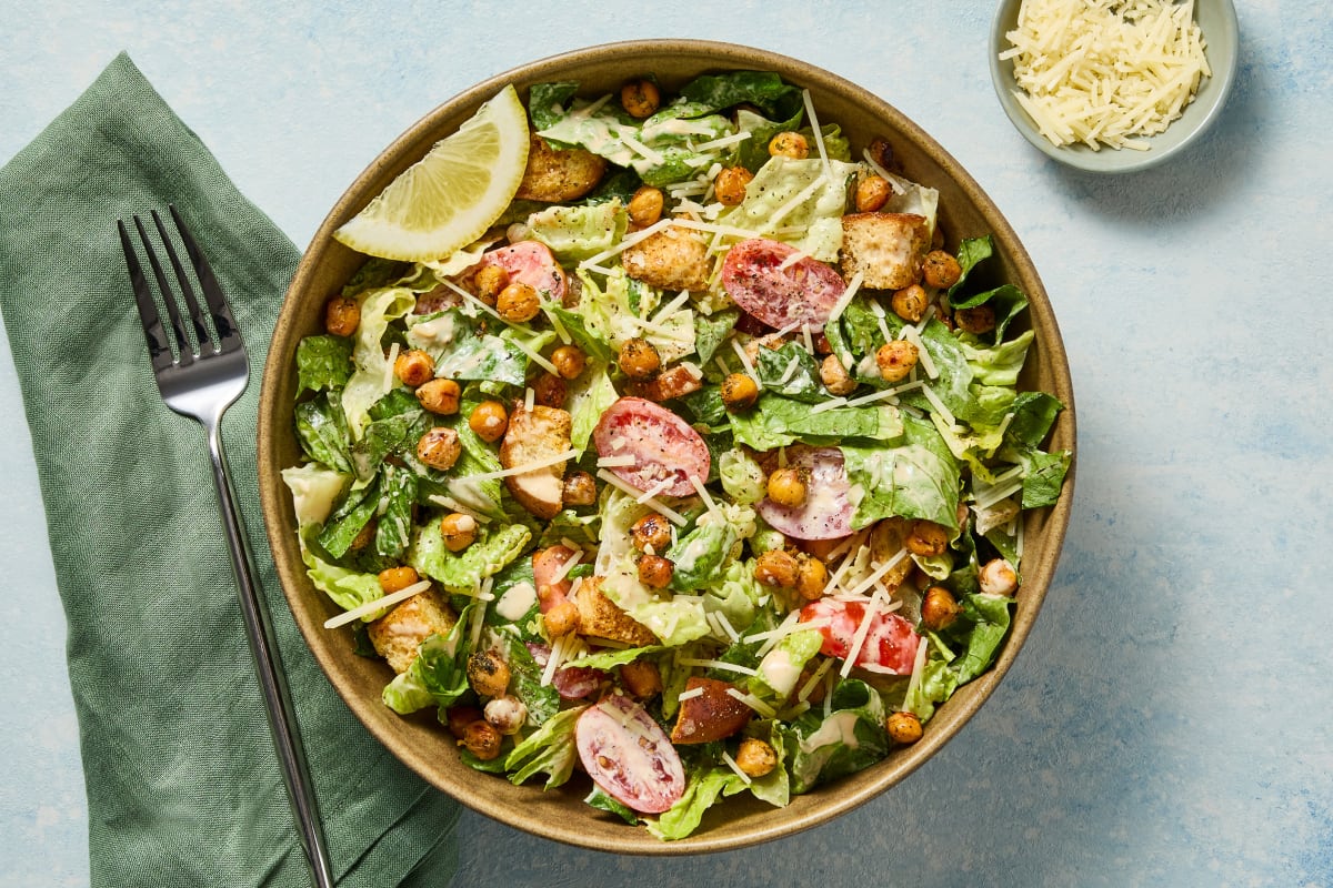 Salmon & Chickpea Caesar Salad
