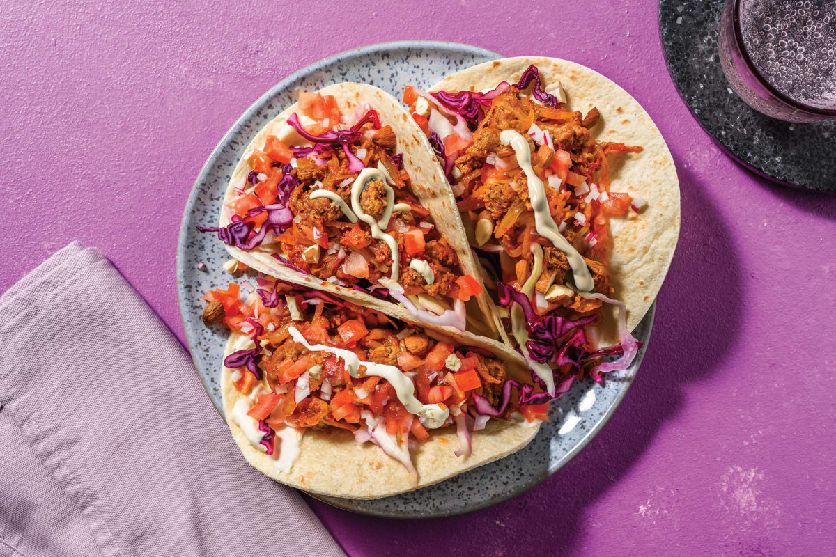 Chermoula-Spiced Pork & Rainbow Slaw Tacos