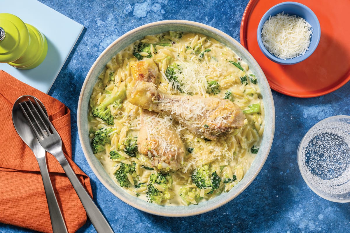 Slow-Cooked Chicken Drumsticks & Broccoli