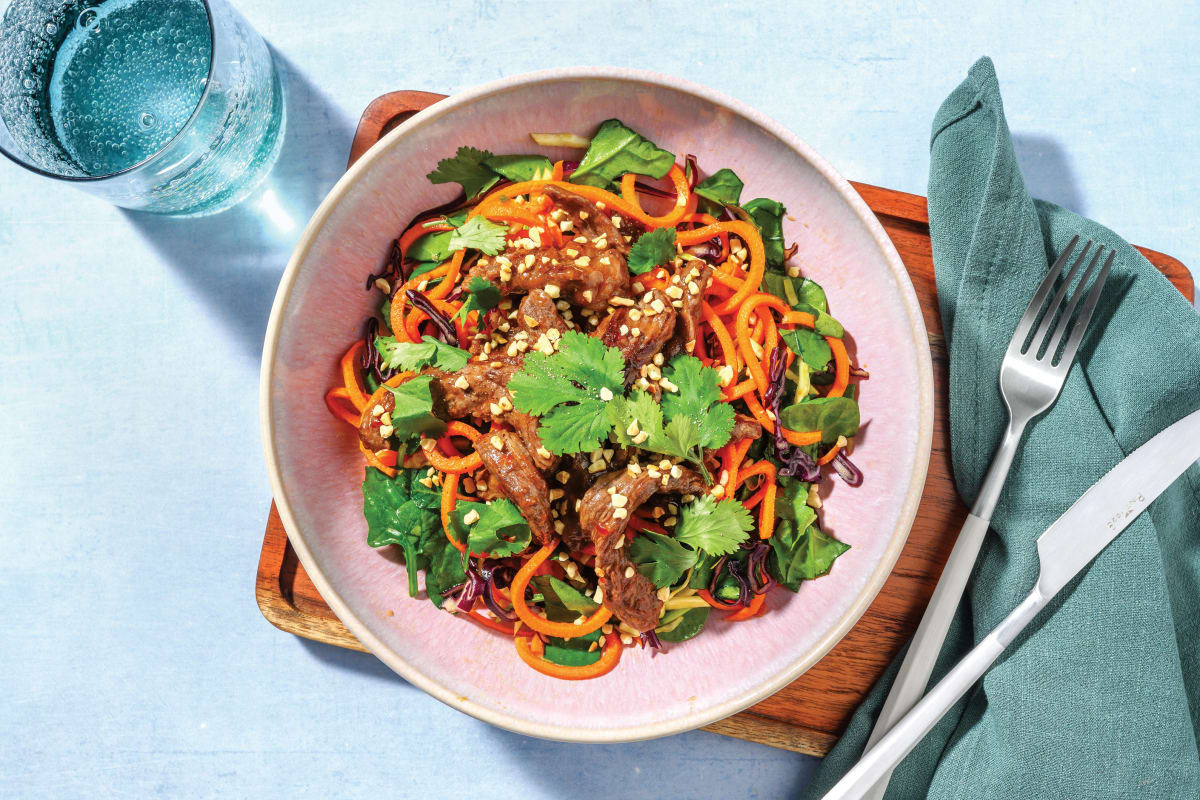 Quick Double Sweet-Soy Beef & Ponzu Carrot Noodles