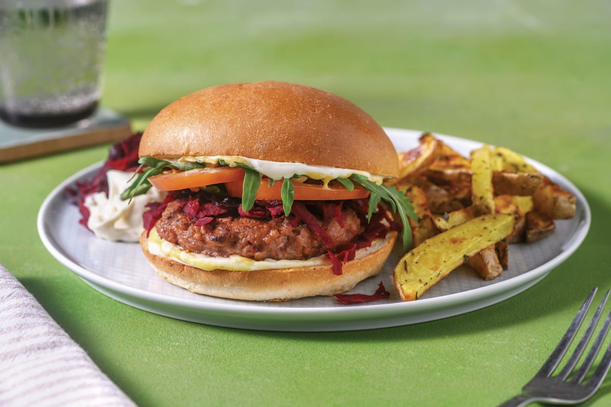 Double Plant-Based Burger & Beetroot Relish
