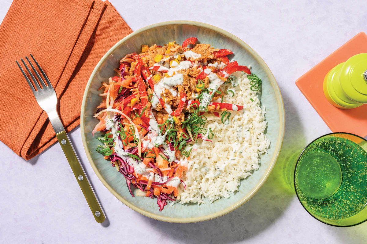 Quick Southern Pulled Pork & Rice Bowl