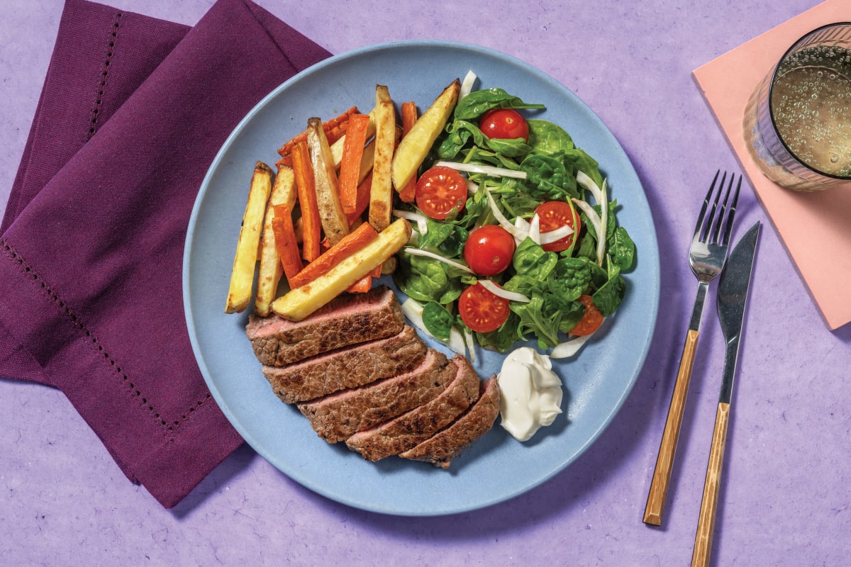 Double Lemon Pepper Steak & Cherry Tomato Salad