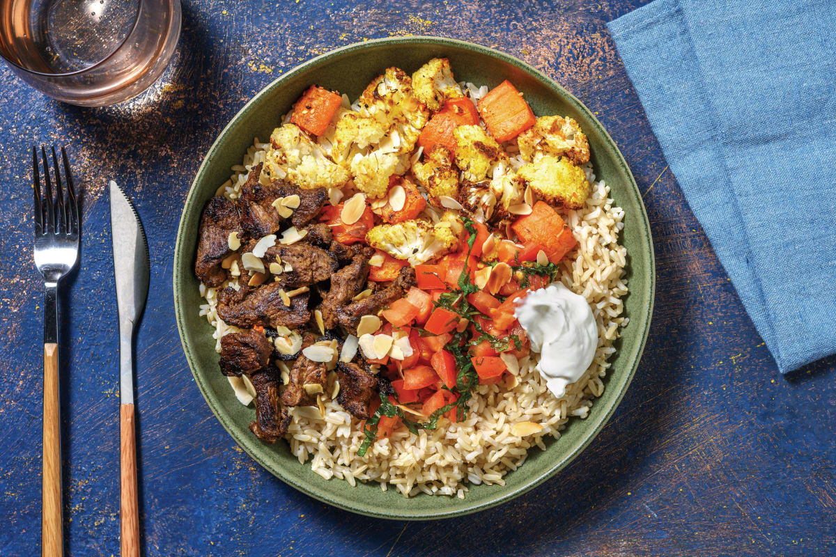 Double Chermoula Beef & Brown Rice Bowl