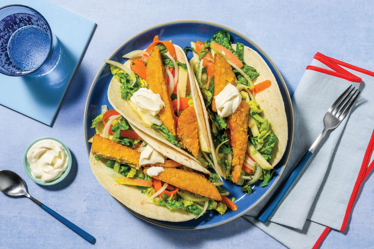 Plant-Based Crumbed Chick'n Tacos