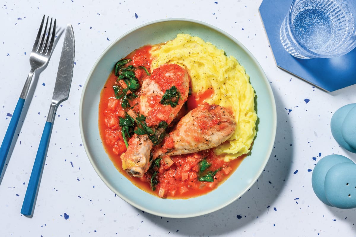 Double Slow-Cooked Tuscan Chicken Drumsticks