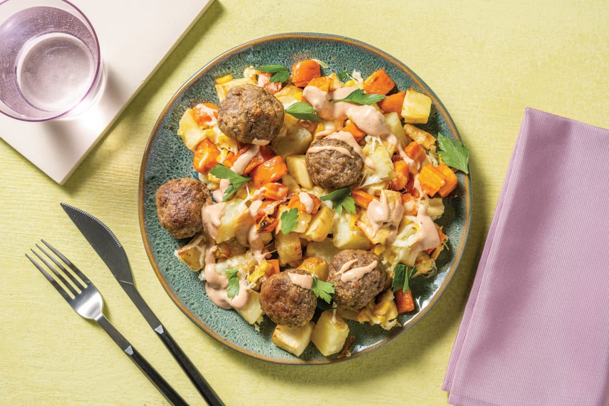 One-Tray Mexican Beef Meatballs