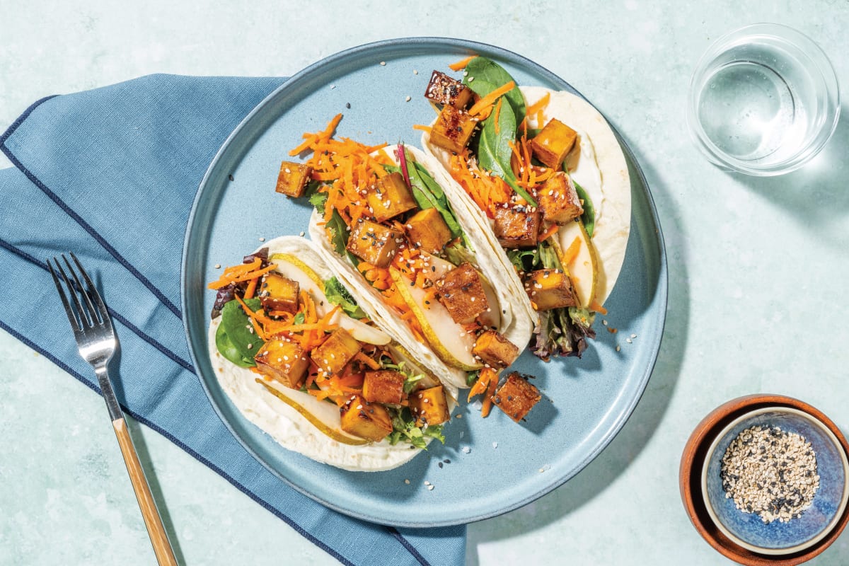 Double Honey-Soy & Garlic Tofu Tacos