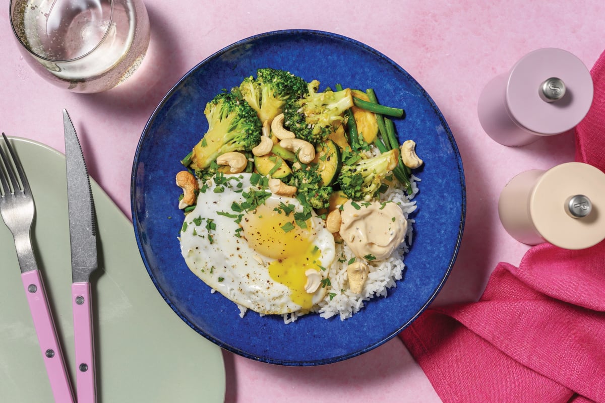 Teriyaki Pork, Veggie Stir-Fry & Ginger Rice