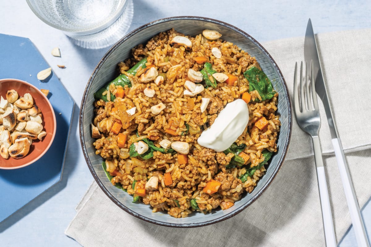 One-Pot Moroccan Pork & Veggie Pilaf Rice