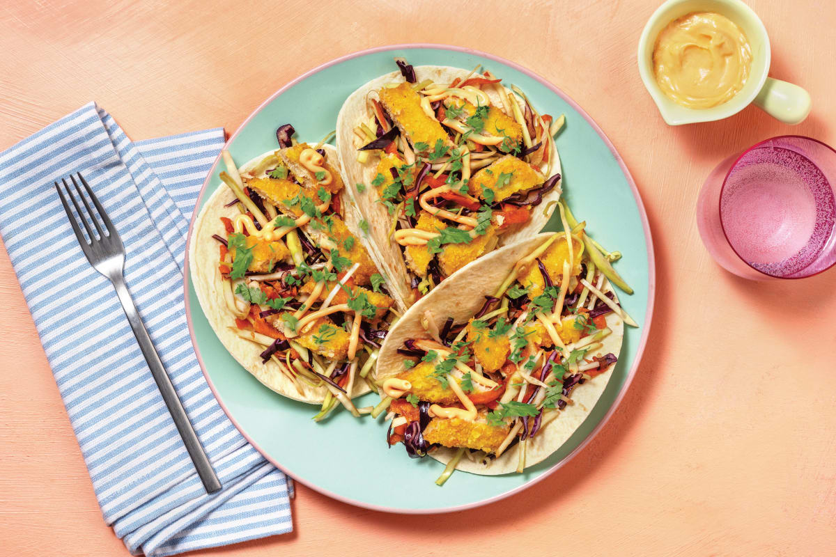 Plant-Based Chick'n & Slaw Tacos