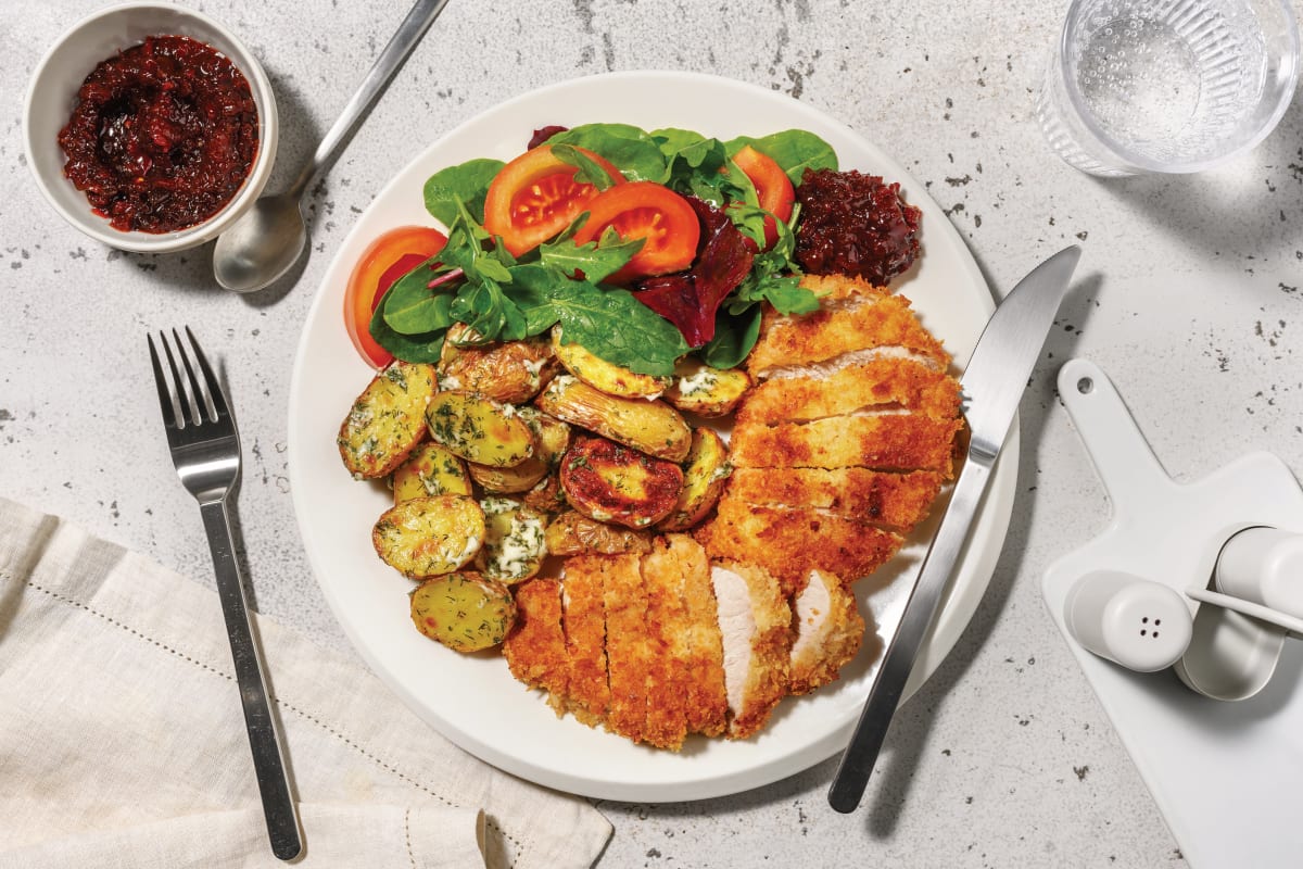 HelloHero: Pork Schnitzel & Tomato Salad