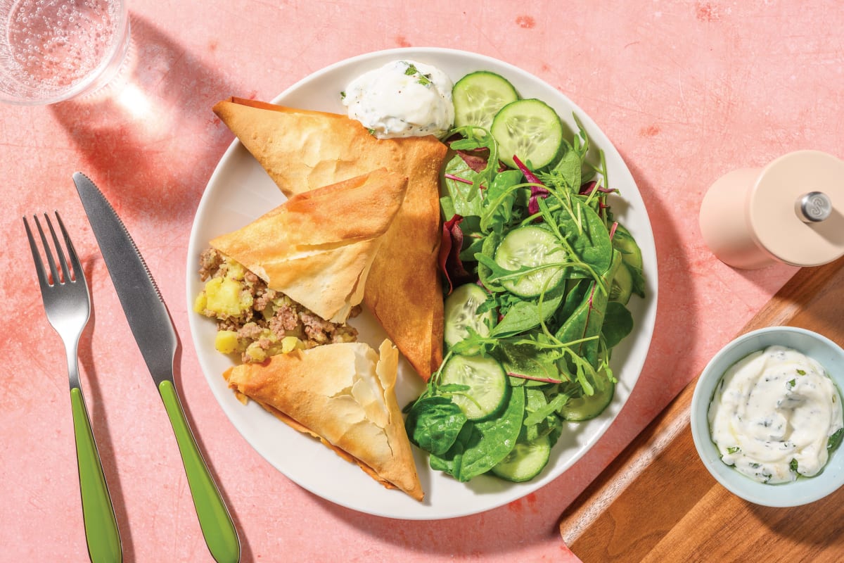 Samosa-Style Pork & Potato Filo Parcels