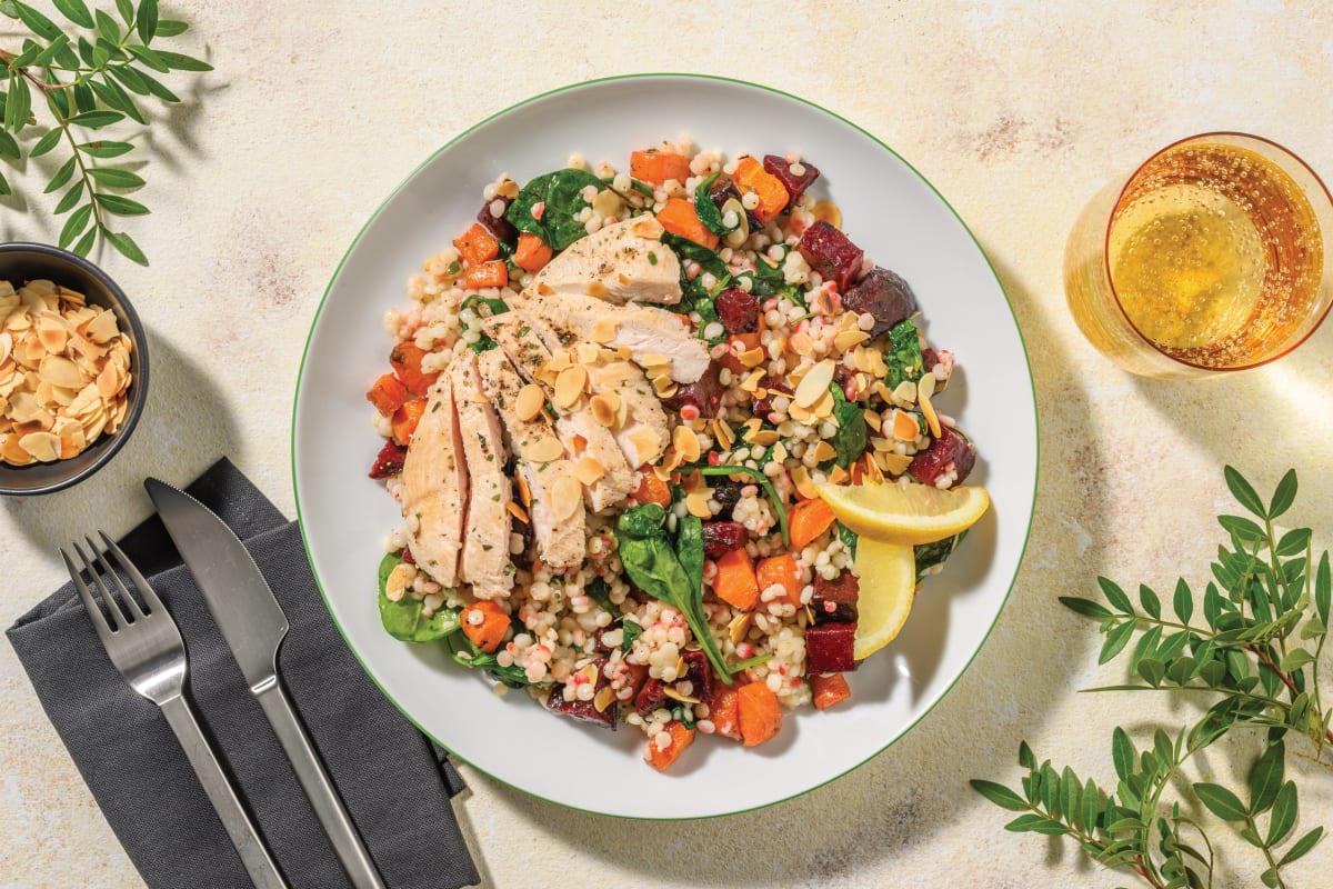 Cherry-Glazed Chicken & Roast Veggie Couscous